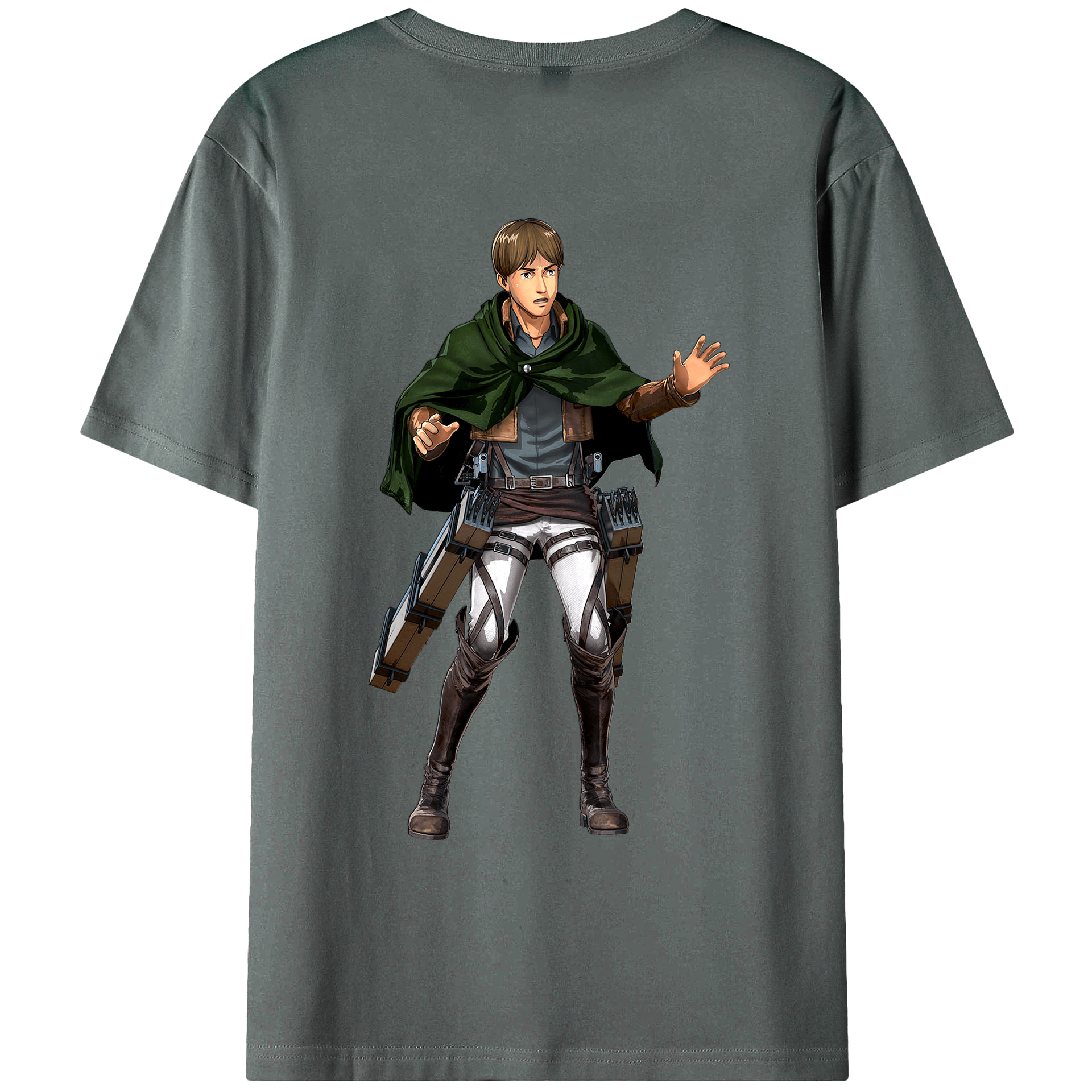 （画像用） 進撃の巨人 Attack on Titan 綿100％ メンズ半袖Tシャツ（バックプリント） 通気性